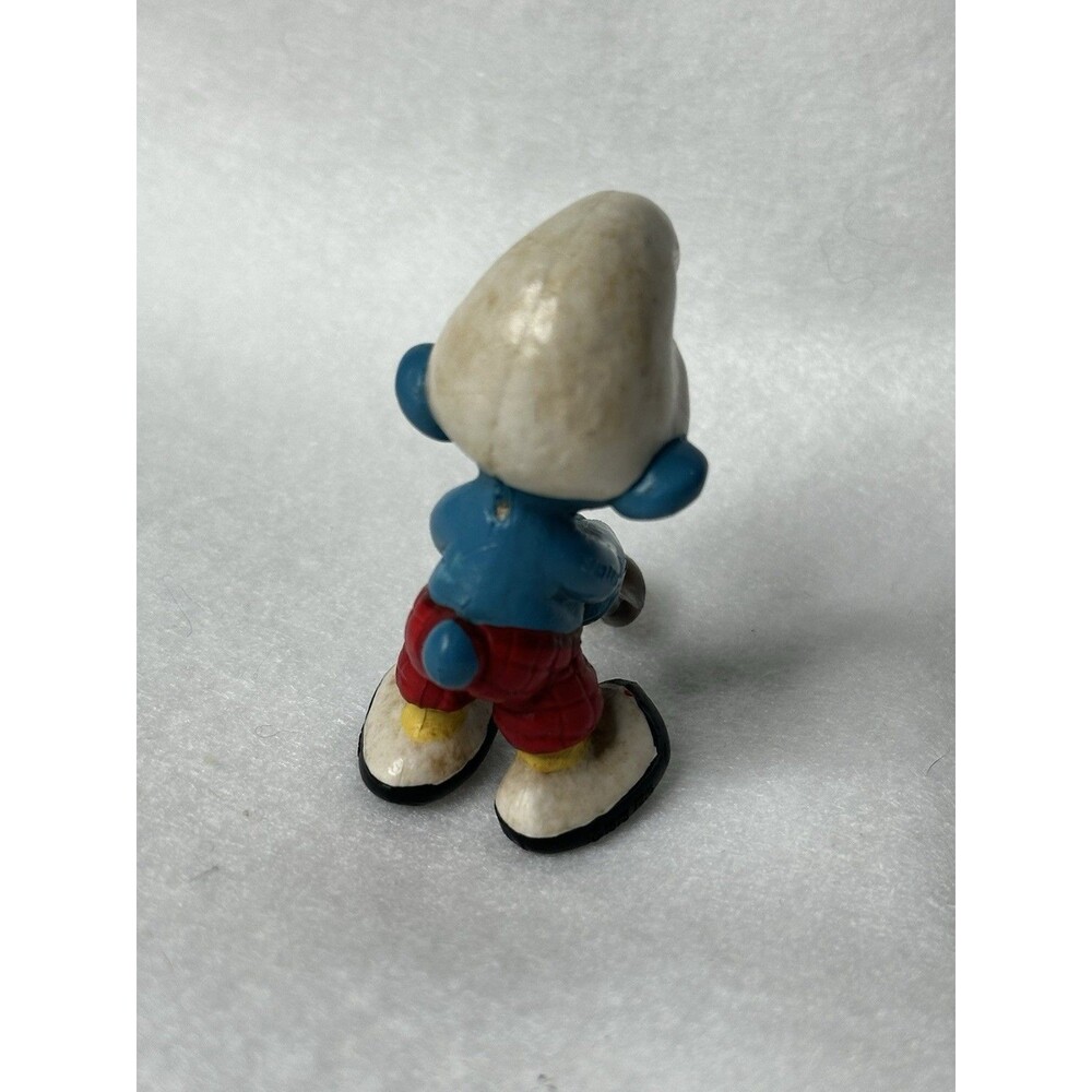 VTG 1979 Golfer Smurf PVC Figure Schleich Peyo W Germany Red Plaid Pants Rare - Picture 2 of 6